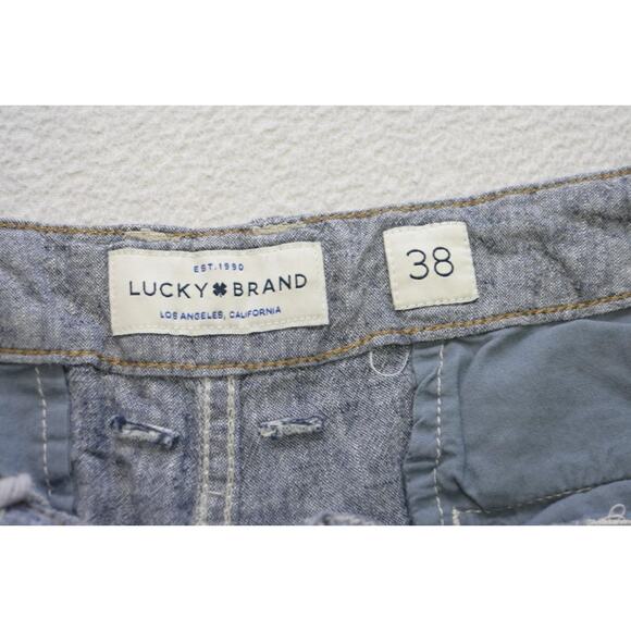 Lucky Brand Saturday Stretch Shorts Linen Blend Gray 9" INS Mens Size 38 - Picture 2 of 7